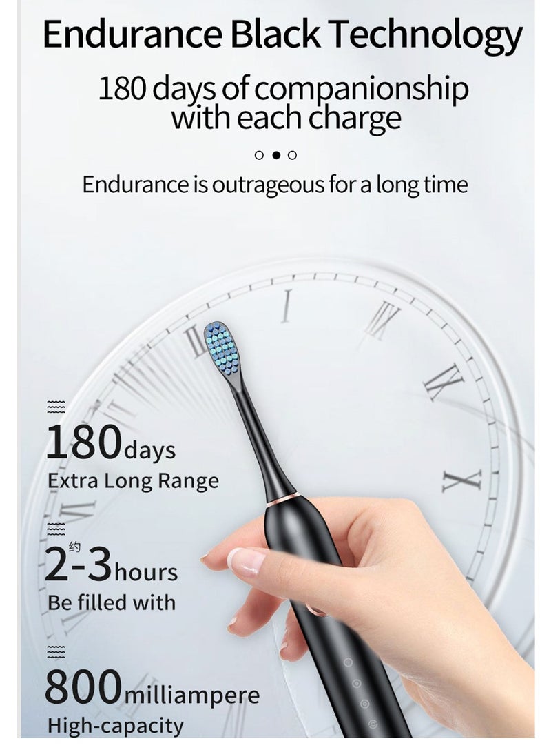 SHENYU Electric Toothbrush for Adults with 8 Brush Heads Water-Proof Power Toothbrushes 6 Cleaning Modes for Oral Hygiene Rechargeable Teeth Whitening Personal Care - Image 2