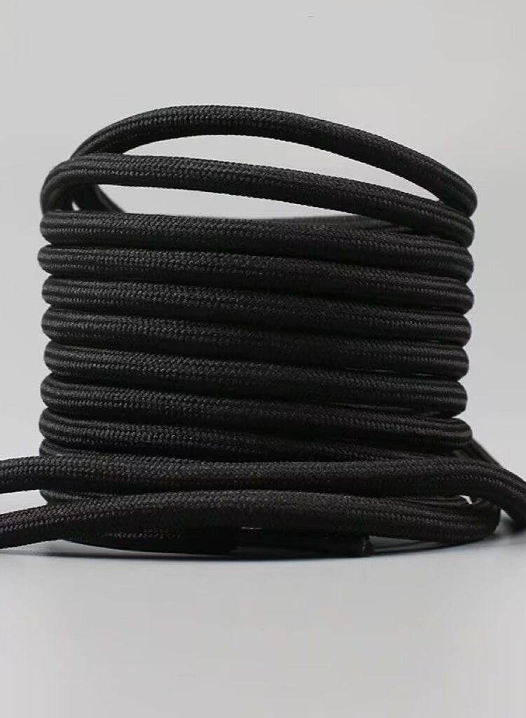 PLUSOX 2 Pairs Unisex Martin Boot Shoelaces Sports Casual Shoe Round Shoelace Strings Durable Wear Resistant Replacement Shoelaces Universal Fit For Men Women Shoe Accessory Easy To Tie Black Yellow - Image 2