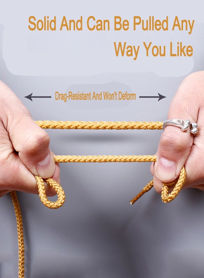 PLUSOX 2 Pairs Unisex Martin Boot Shoelaces Sports Casual Shoe Round Shoelace Strings Durable Wear Resistant Replacement Shoelaces Universal Fit For Men Women Shoe Accessory Easy To Tie Black Yellow - Image 5