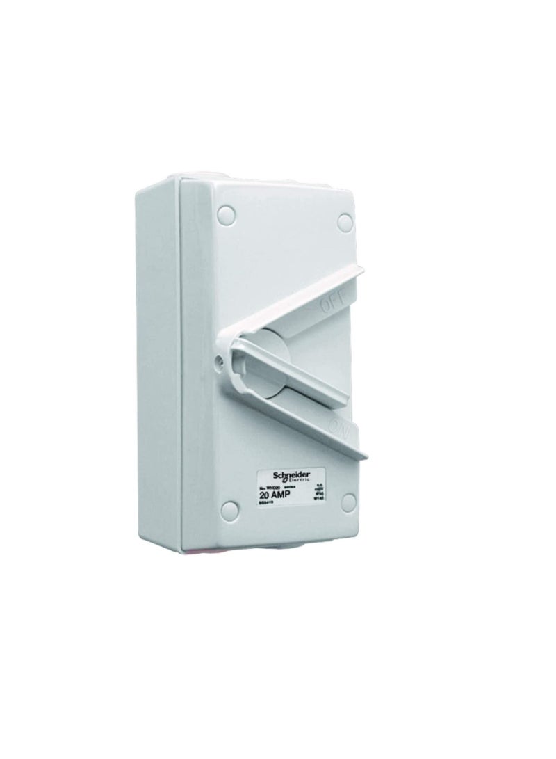 Schneider Electric 20A 440V Surface Mount Double Pole Isolating Switch IP66 weatherproof - Image 2