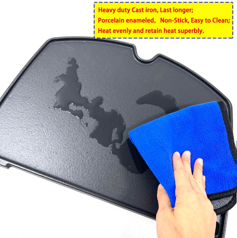 Direct Store DC137 6559 Cast Iron Cooking Griddle Replacement for Weber Q200 Q220 Q240 Q260 Q2000 Q2200 Q2400 Series, Gas Grills Griddle Fits 396001 396002 394001 566014 566001 - Image 4