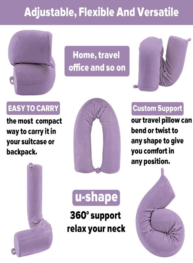 PG6 Twist Memory Foam Travel Pillow for Neck, Chin, Lumbar and Leg Support-for Travling on Airplane, Train, Bus or at Home-Adjustable, Bendable Roll Pillow with Washable Soft Cover - Image 3
