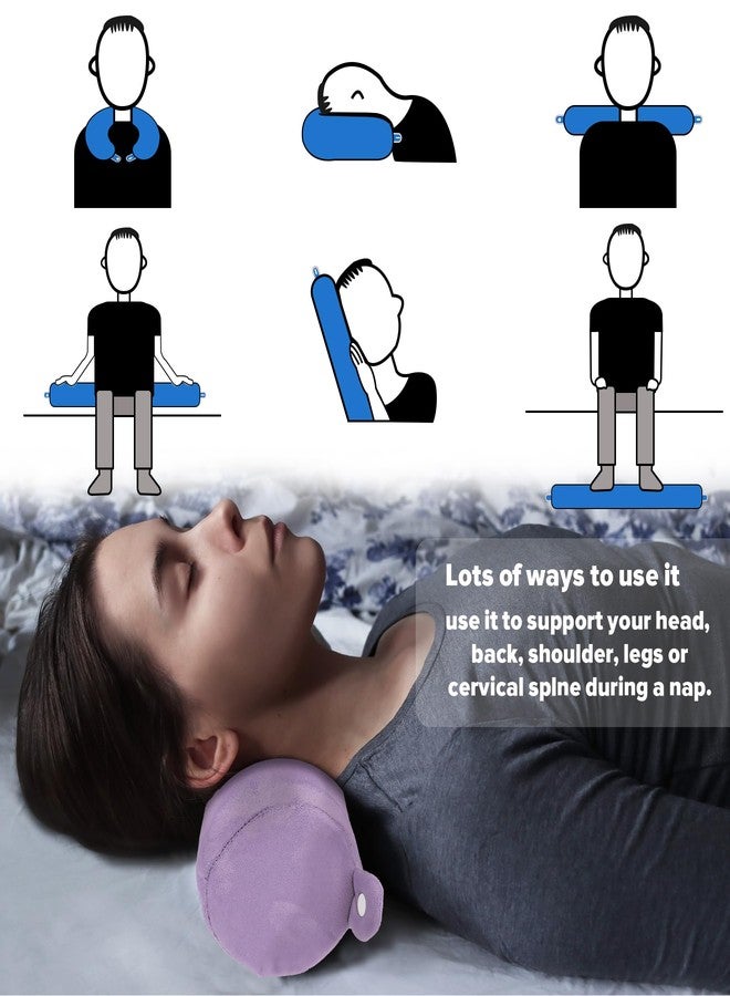 PG6 Twist Memory Foam Travel Pillow for Neck, Chin, Lumbar and Leg Support-for Travling on Airplane, Train, Bus or at Home-Adjustable, Bendable Roll Pillow with Washable Soft Cover - Image 4