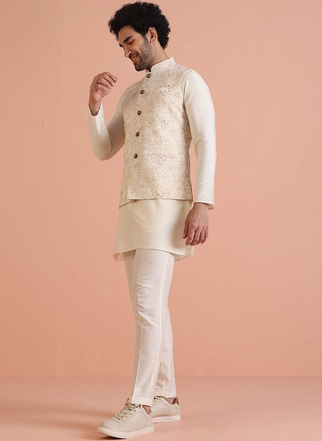 KISAH Men Printed Nehru Jacket - Image 5