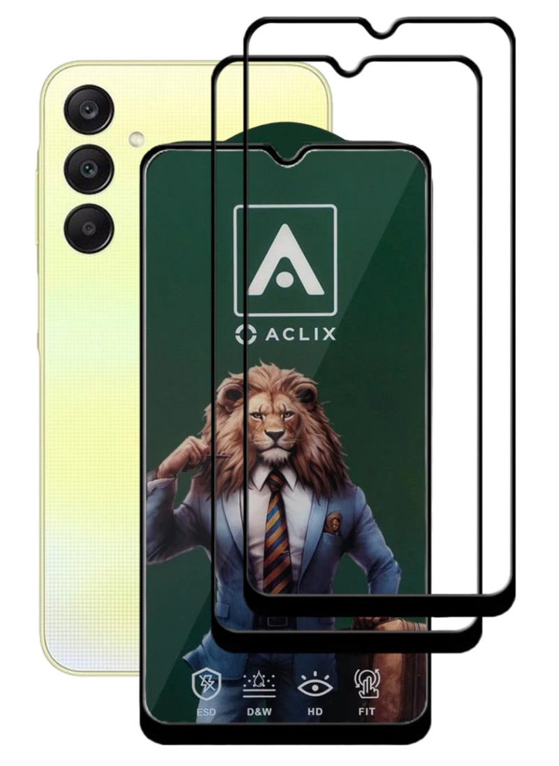 ACLIX 2 Pieces Antistatic ESD Dustproof Premium Quality High Definition Tempered Glass Screen Protector Designed For Samsung Galaxy A25 - Image 1