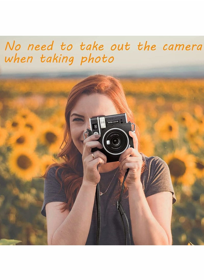 Camera Case for Mini 40， Instant Camera Protective Case Compatible with Instax Mini 40 Instant Film Camera (Black) - Image 3