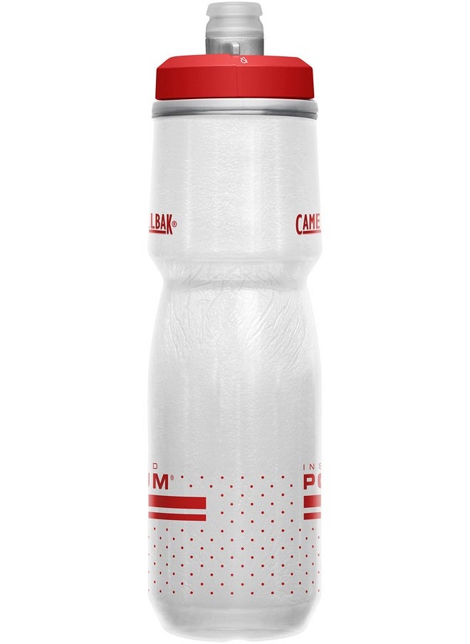 CAMELBAK Podium Chill Insulated Bike Water Bottle - Easy Squeeze Bottle - Fits Most Bike Cages - 24Oz, Fiery Red/White  - Image 4