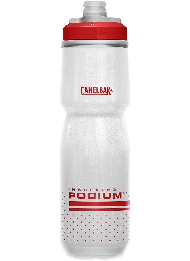CAMELBAK Podium Chill Insulated Bike Water Bottle - Easy Squeeze Bottle - Fits Most Bike Cages - 24Oz, Fiery Red/White  - Image 3