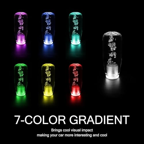Sumjig 1 PC Car Speed Shift Knob, 3.94" x 1.7" x 1.18", Transparent Crystal Bubble Gear Shift Knob with LED Lights, Easy to Install, Suitable for Most Car Models - Image 4