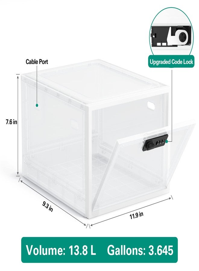 iBune 2 Pack Large Medication Lock Box, Lockable Medicine Storage Box for Medicine Safe/Phone/Refrigerator/Personal Items/Home/Office/Dorm, White - Image 2