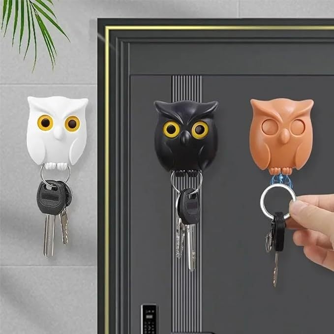 Owl Key Pouch Magnetic 3-Pack Black