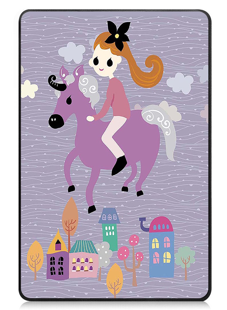 Theodor Protective Flip Case For Samsung Galaxy Tab S9 FE With Trifold Stand Auto Wake Sleep Shockproof Cover Riding Unicorn - Image 1