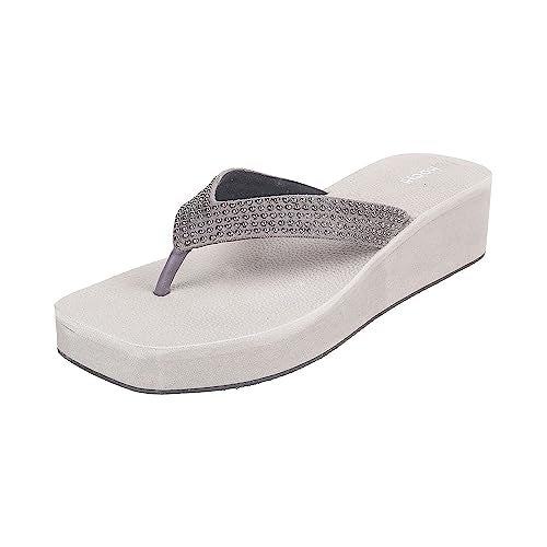 Mochi Women Grey Wegde Heel Fashion Sandal UK/4 EU/37 (34-131) - Image 1