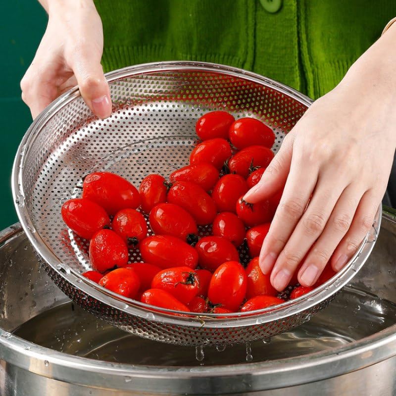 Aktnil AllInOne Steamer Basket Premium Stainless Steel Perfect for Steaming Vegetables Full Handle Easy Use Basket Cooking Vegetable Instant Pot Strainer Rice Washer Food - Image 3