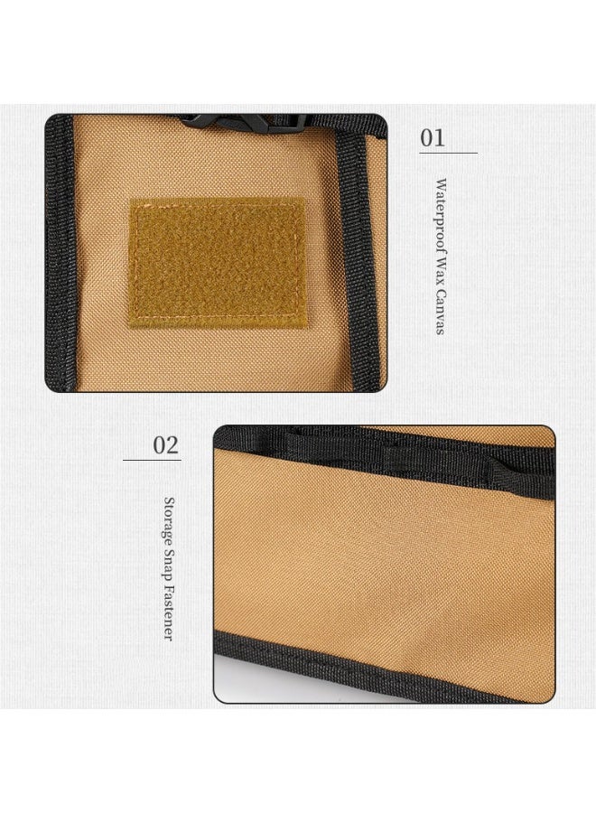 HOMESTAR Outdoor Folding Stool Tactical Seat Cover 600D Oxford Fabric Protective Case Portable Handheld Extended Tool Bag Large-Capacity Multi-Functional Storage Cover With 4 Large Pockets 14 Holes Nylon Webbing Strap Buckle One-Second Storage Easy To Move Portable Design Only 32*26*21cm After Installation Save Space For Outdoor Camping Fishing Tactical Scenes - Image 4