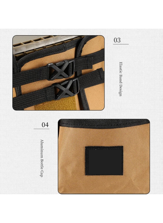 HOMESTAR Outdoor Folding Stool Tactical Seat Cover 600D Oxford Fabric Protective Case Portable Handheld Extended Tool Bag Large-Capacity Multi-Functional Storage Cover With 4 Large Pockets 14 Holes Nylon Webbing Strap Buckle One-Second Storage Easy To Move Portable Design Only 32*26*21cm After Installation Save Space For Outdoor Camping Fishing Tactical Scenes - Image 5