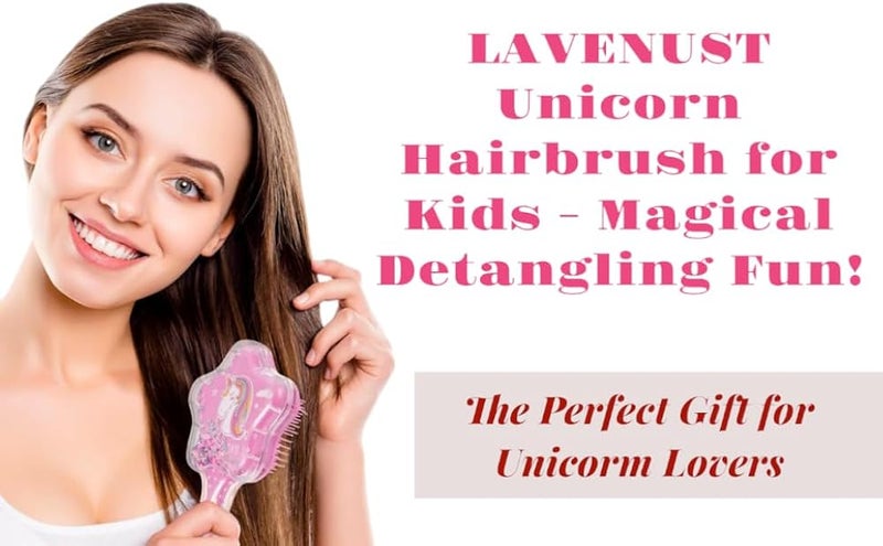 LA VENUST LAVENUST Unicorn Hairbrush for Kids - Cute Detangling Brush for Girls, Pain-Free Brushing, Magical Gift, Color may vary. - Image 5