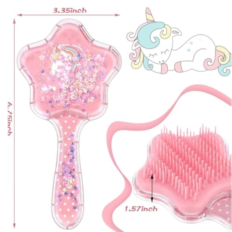 LA VENUST LAVENUST Unicorn Hairbrush for Kids - Cute Detangling Brush for Girls, Pain-Free Brushing, Magical Gift, Color may vary. - Image 2