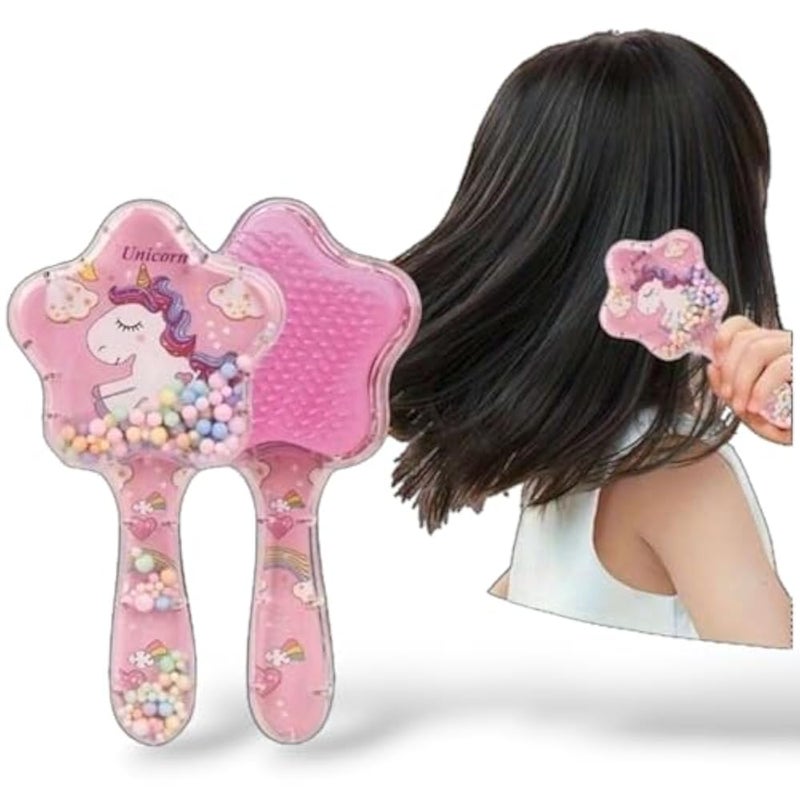 LA VENUST LAVENUST Unicorn Hairbrush for Kids - Cute Detangling Brush for Girls, Pain-Free Brushing, Magical Gift, Color may vary. - Image 1