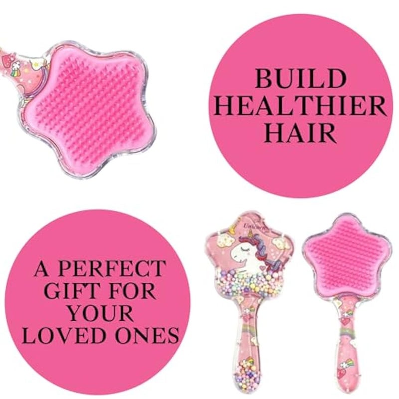 LA VENUST LAVENUST Unicorn Hairbrush for Kids - Cute Detangling Brush for Girls, Pain-Free Brushing, Magical Gift, Color may vary. - Image 4