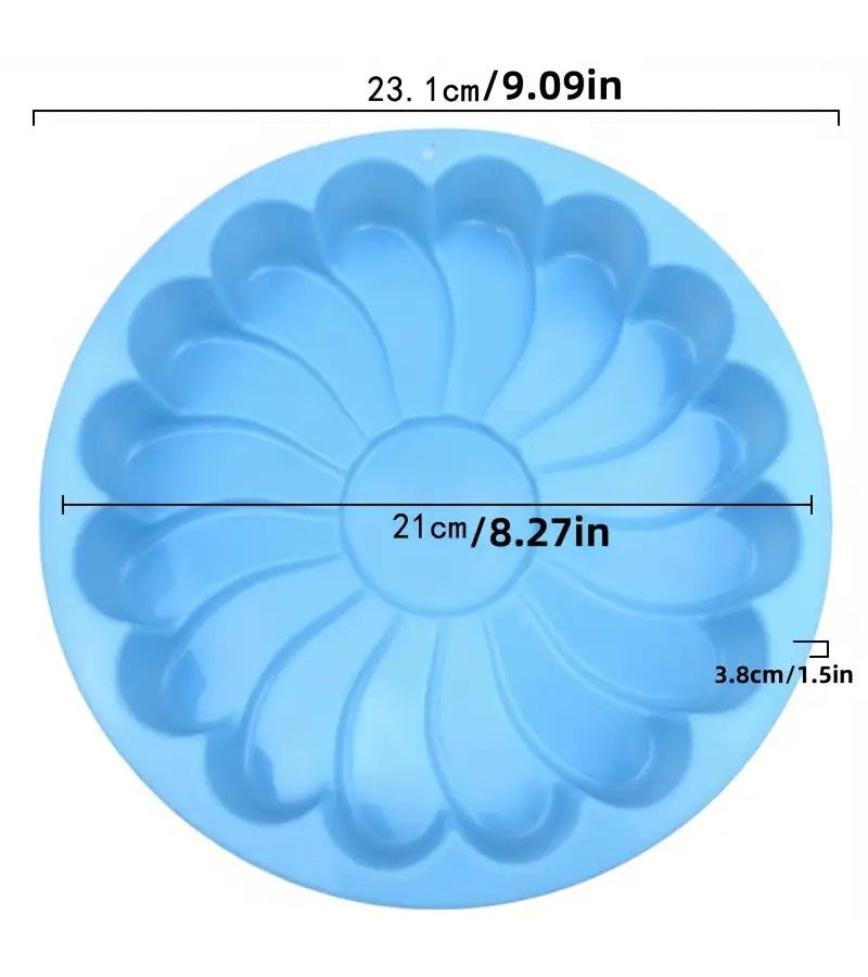 Blue Nonstick Reusable Silicone Chrysanthemum Cake Mold For Baking Jelly Pudding - Image 3