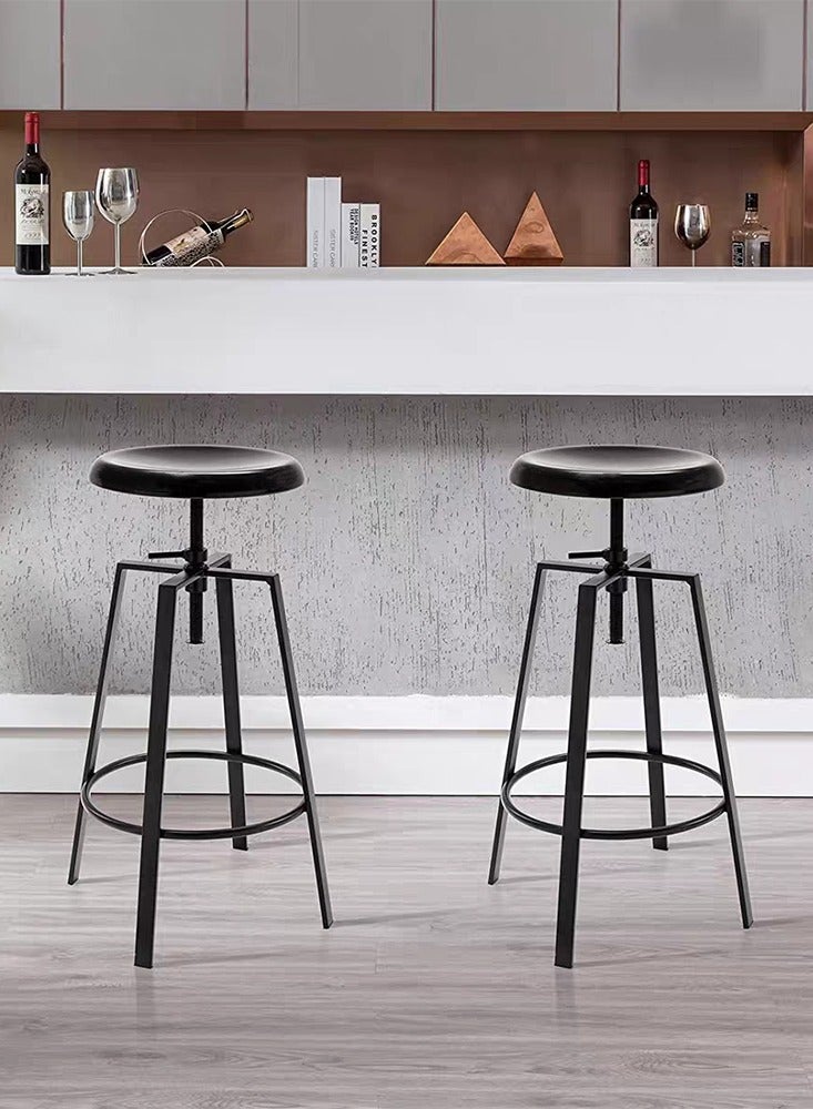 LANNY Jeffcoco Furniture Steel Bar Stool,High Bar Chair Counter Chair Bar Stool Indoor Chair Home Bar Stool 4 leg High Chair (Set Of 2) - Image 1