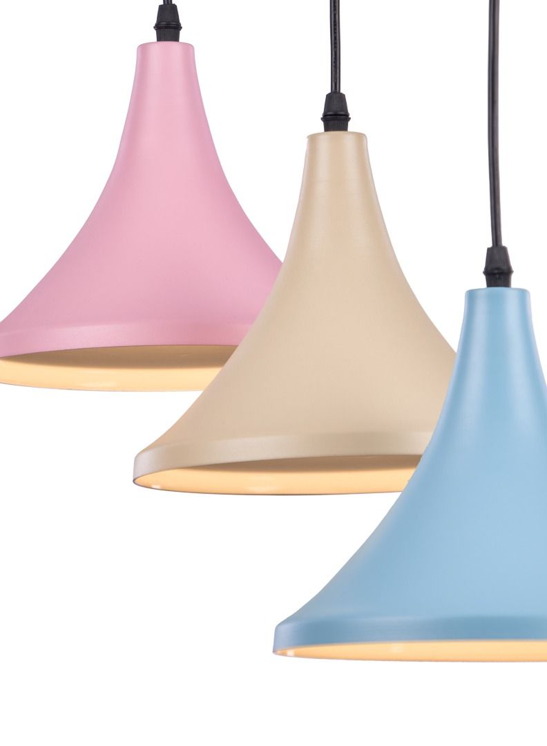 نجفة شوب دلايه مودرن ثلاثيه متعدده الالوان مصنوعه من الالومنيوم مناسبه لجميع المساحات والغرف من نجفه شوب 505050 - Image 2