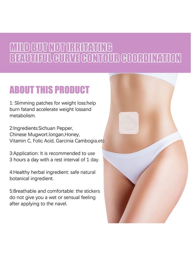Jaysuing 90Pcs Weight Loss Stickers Navel Slimming Patches Herbal Ingredient Burn Fat Accelerate Metabolism - Image 4