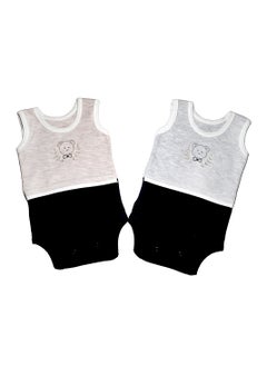 LADI Baby Sleeveless Bodysuit Onesie (Pack of 2) Multicolor  - Image 1