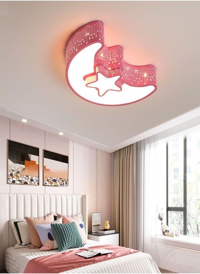 fashionhome - Modern Moon and Star Shape LED Acrylic Ceiling Remote Control Adjustable Dimming Light Lamp For Kids Room - Image 1