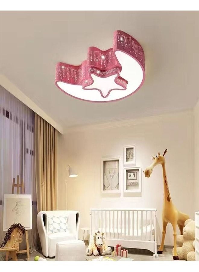 fashionhome - Modern Moon and Star Shape LED Acrylic Ceiling Remote Control Adjustable Dimming Light Lamp For Kids Room - Image 1