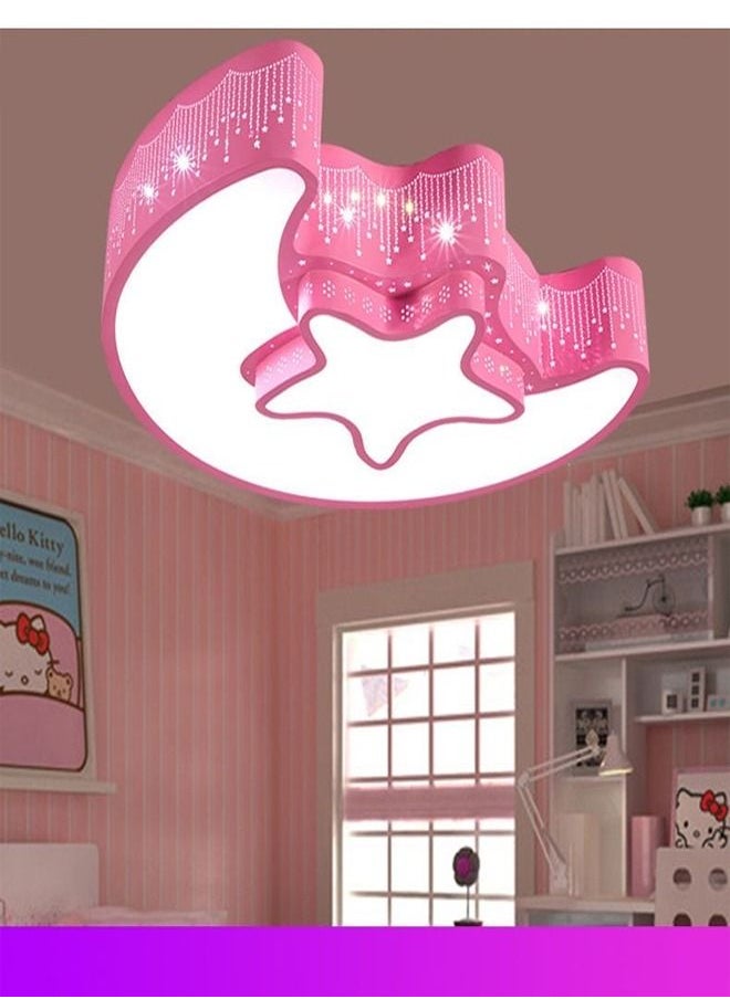 fashionhome - Modern Moon and Star Shape LED Acrylic Ceiling Remote Control Adjustable Dimming Light Lamp For Kids Room - Image 1