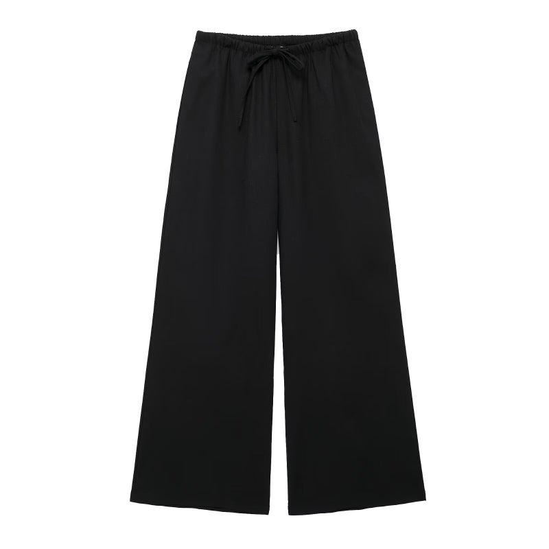 Export Summer Women'S Linen Kimono Cross Jacket Fashion Pants Suit For Women - Image 1