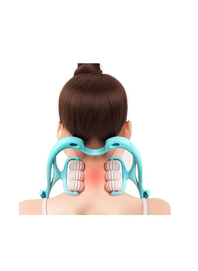 Cool Baby Style - Neck Massager Roller with 6 Massage Balls, Deep Tissue Trigger Point Massage Tool  (BLUE) - Image 1
