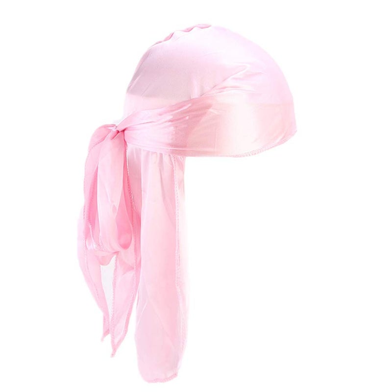 Fxhixiy Store Men Women Durag Extra Long-Tail Headwraps Silky Satin Pirate Cap Bandana Hat for 360 Waves - Image 1