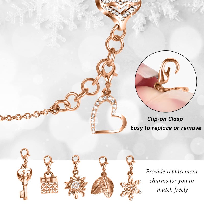 JOYOZY Band Compatible with Apple Watch 38mm 40mm 41mm 42mm 44mm 45mm 46mm, Bling Strap with Glitter Case Built-in Screen Protector, Interchangeable Charms Dressy Bracelet for Women (Rose Gold 40mm) - Image 2