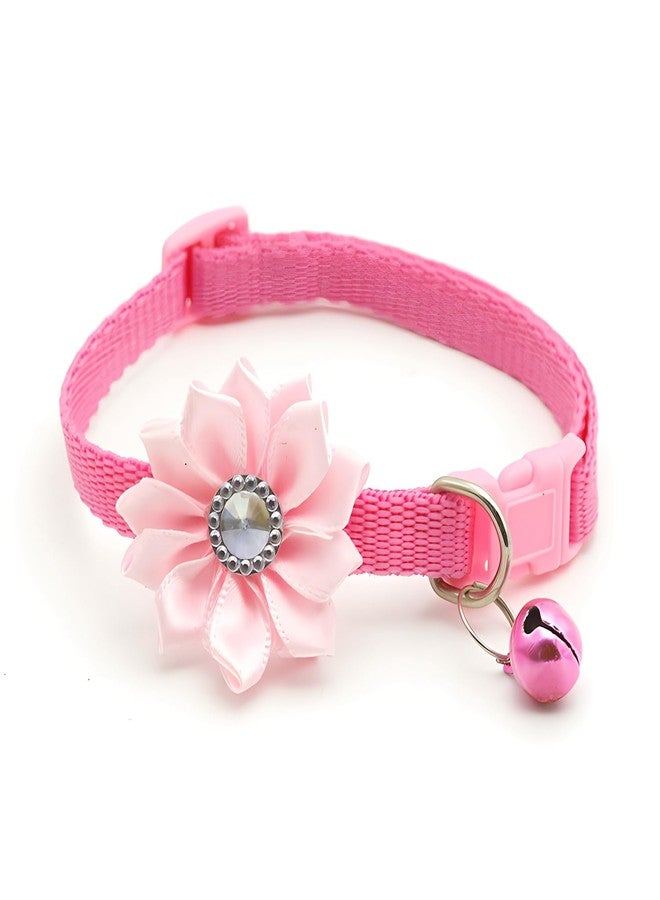 WeimoMonkey Pink Puppy Collar with Bell, Nylon Xs Dog Collar Girl Soft Cat Collars Adjustable for XXS Xs Small Pet Kitten Dogs Animal Litter Tiny - Image 5