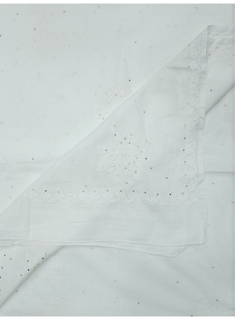 Alaya Women Hand Embroidered Cotton Mukaish Dupatta-AL4096 - Image 3