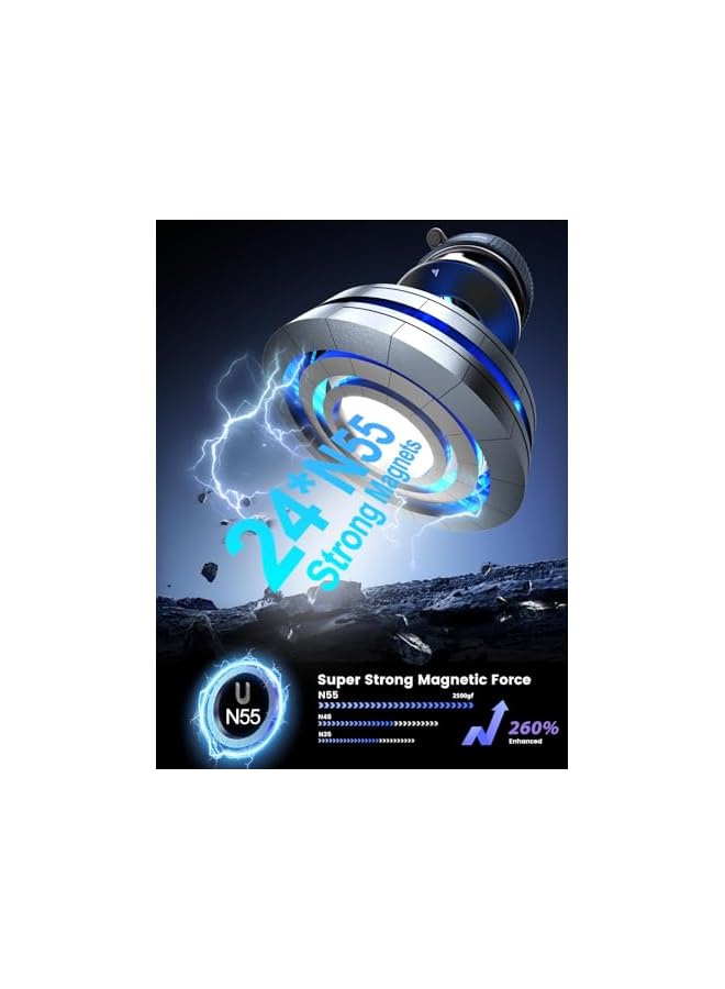 Green Tiger Upgraded 360° Nano Gel Vacuum Magnetic Phone Holder, Car Phone Holder for Magsafe[108+LBS Strongest Suction & 3000gf Strongest Magnetic], Suction Cup Phone Mount for Car/for iPhone 17 Pro Max - Image 3