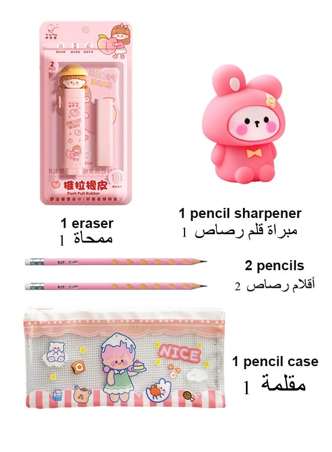 5-Piece Stationery Set Pink - Image 2