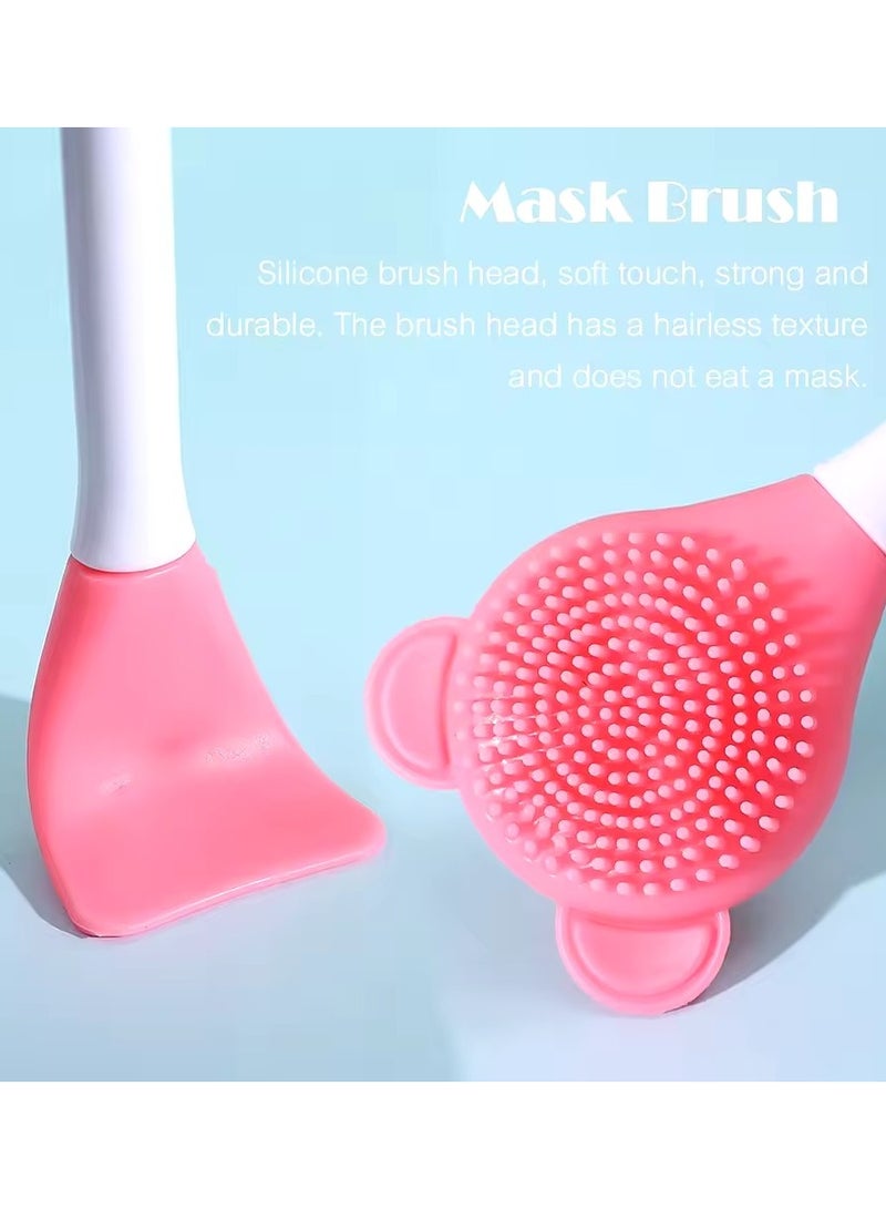 Goolsky Double Head Facial Mask Brush Silicone Applicator Spatula Spoon Stirring Stick Women Skin Facial Cleansing Care Home Makeup Tools - Image 2