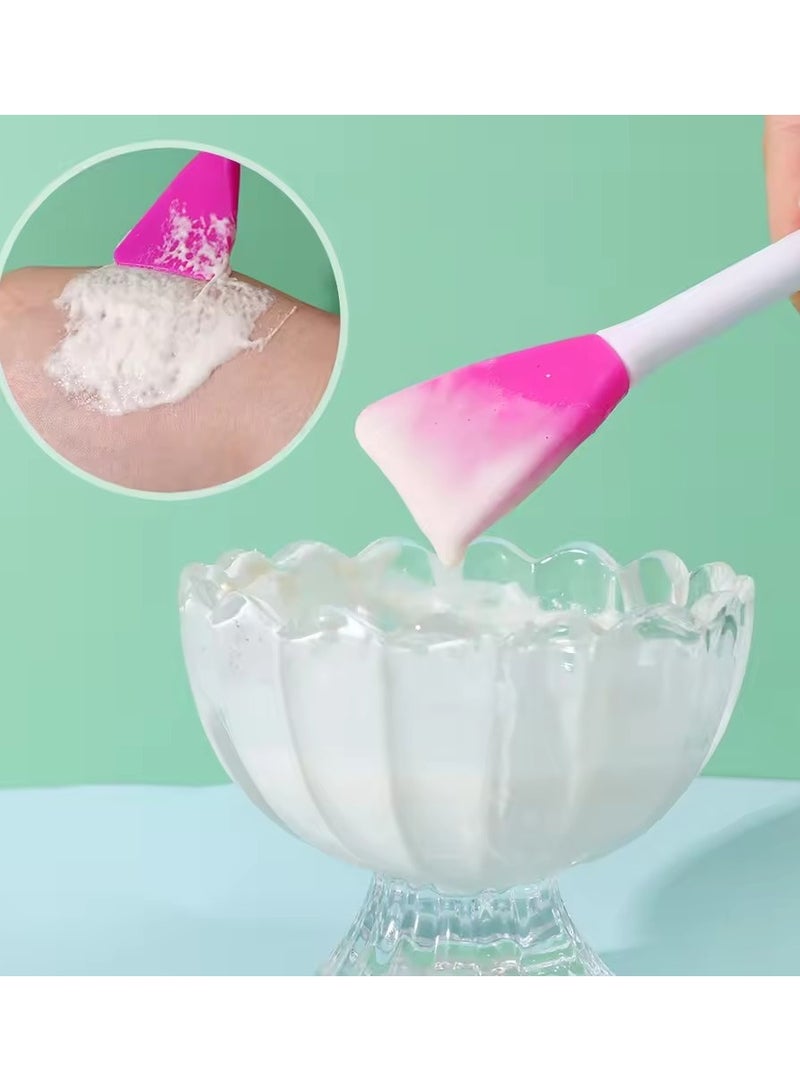 Goolsky Double Head Facial Mask Brush Silicone Applicator Spatula Spoon Stirring Stick Women Skin Facial Cleansing Care Home Makeup Tools - Image 4