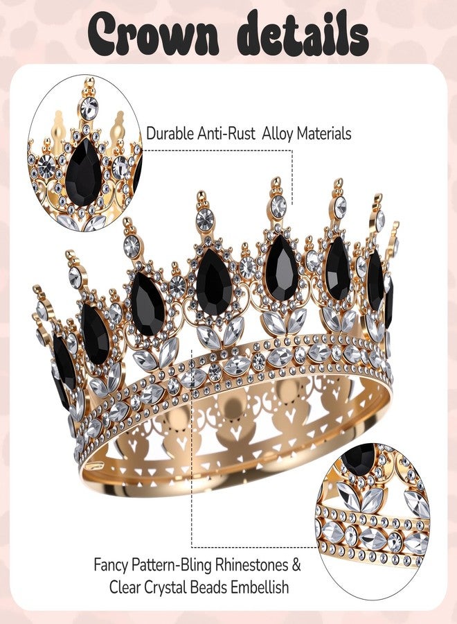 Suncalla Cheetah Birthday Party Decorations Accessories for Women Crystal Rhinestone Leopard Queen Crown Princess Tiaras Sash Waist Pin Acrylic Cake Decorations, Birthday Prom of Photo Props(Black) - Image 3