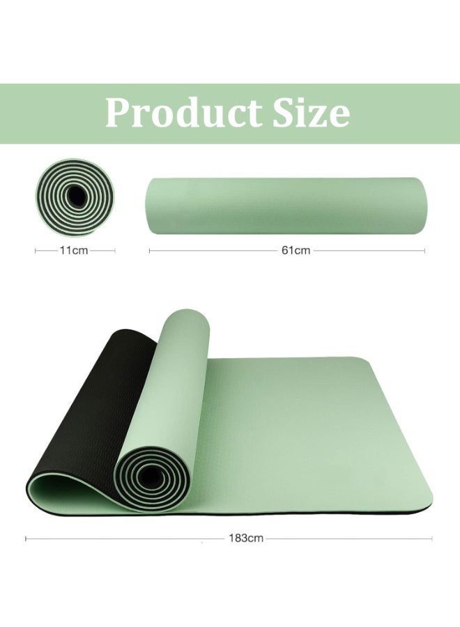 Nariele Yoga Mat, Extra Thick 6MM TPE Fitness Exercise Mat with Carrying Sling  Storage Bag, Workout Mats for Women Men, for Home, Pilates and Floor Exercises - Image 5