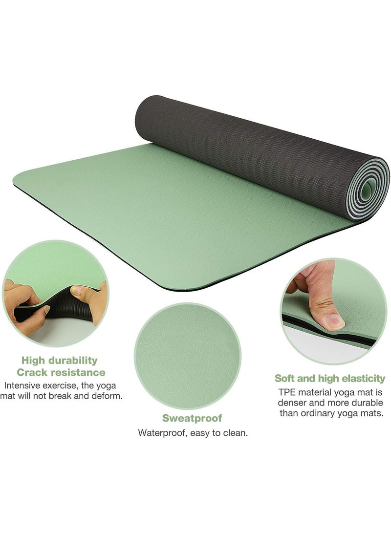 Nariele Yoga Mat, Extra Thick 6MM TPE Fitness Exercise Mat with Carrying Sling  Storage Bag, Workout Mats for Women Men, for Home, Pilates and Floor Exercises - Image 4