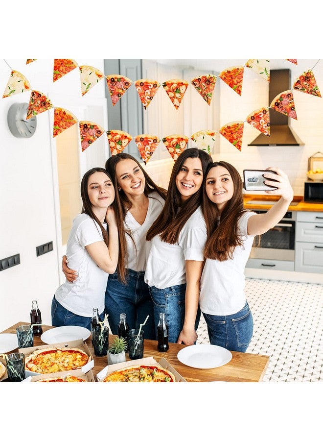 Containlol 3 Pieces Pizza Party Decorations Pizza Banner Garland Supplies Happy Birthday Pennant Banner for Birthday Party Pre Assembled Hanging Decoration - Image 5