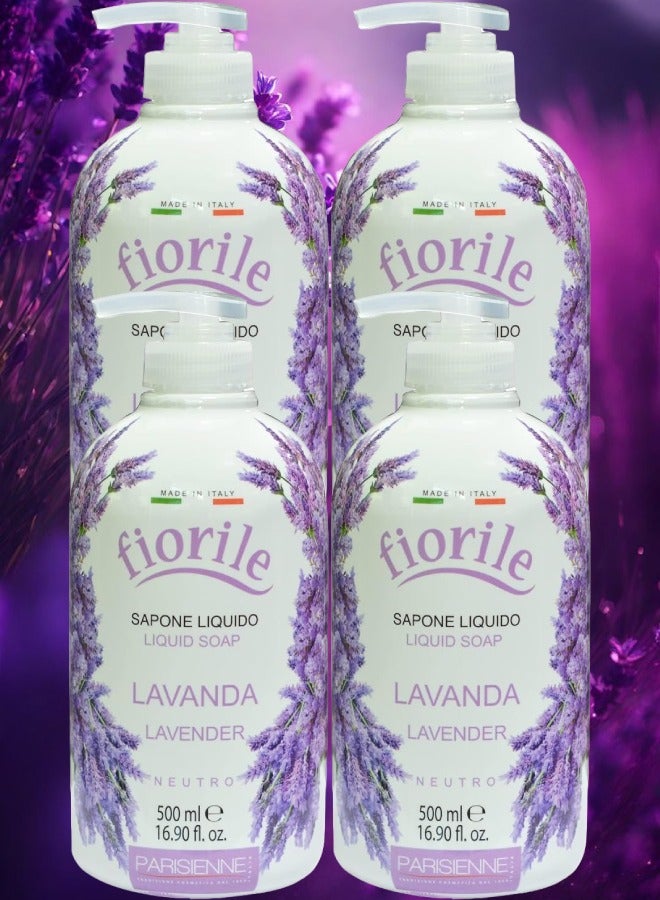 Parisienne 4 Pieces Lavender Liquid Soap 500ml - Image 1