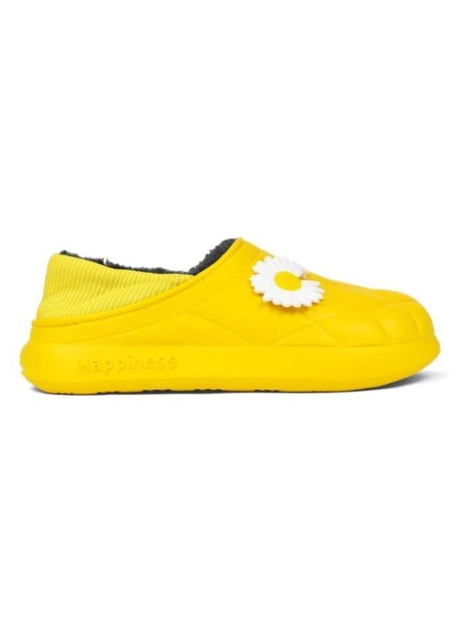 Generic Colorful and fur winter slippers for children and adultsfor girls and women, a special design for children, a toe pattern,a cushioned sole for children’s clogs, random decoration ,yellow  - Image 1