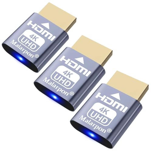 Malarpon HDMI Dummy Plug fit-Headless Display Emulator DDC EDID Headless Ghos with Windows Mac OSX Linux Great for Graphics Acceleration Support 3840x2160@60Hz 3P - Image 1