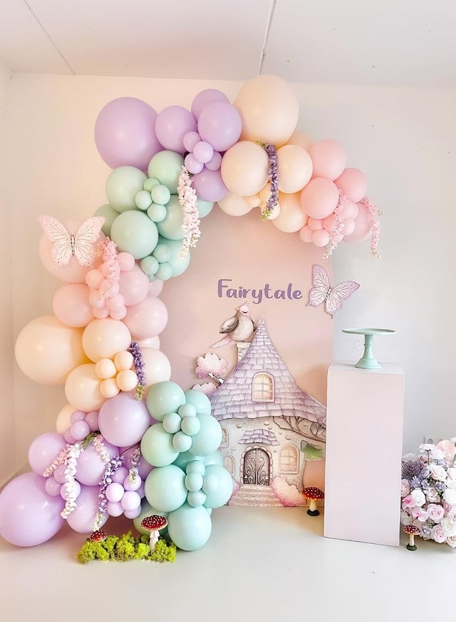Haolongfa Fairy Balloon Arch Kit - 159PCS Pastel Pink Purple Dusty Blue Green Orange and Gold Balloons, for Fairtale Birthday, Baby Shower, Spring Garden Tea Party, Wonderland Party Decor - Image 5